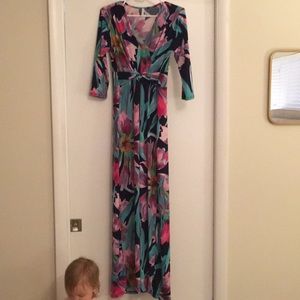 Pink blush patterned maxi dress